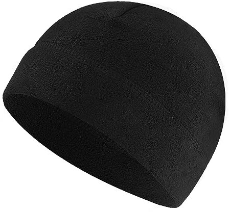 WLLHYF 1 Stücke Winter Warme Schädelkappe Winddichte Uhrenkappe Dicke Weiche Polar Fleece Beanie Mütze für Männer Frauen Sport Outdoor Schwarz
