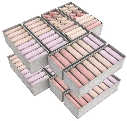 Lifewit 12er Set Hemnes Doppelorganizer für Kommode, Wickeltisch, Kleiderschrankorganizer, Schubladen, Ordnungssystem für Wickelutensilien, Kinderkleidung, Socken, BH, Unterwäsche