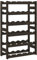vidaXL Black Wine Rack - Solid Pinewood 30-Bottle Capacity, 6 Tiers - Kitchen, Dining Room, Bar, Wine Cellar Storage