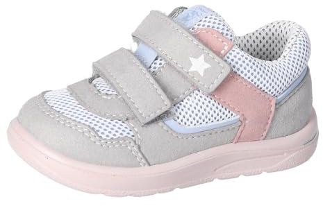 RICOSTA Mädchen Stiefel ELLI, Kinder Lauflernschuhe, Weite: Mittel, lose Einlage, waschbar,vegan, Klettstiefel, Booties, hellgrau/Blue (450), 26 EU