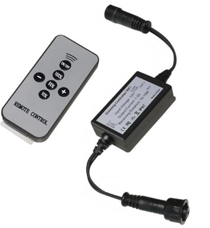 Arotelicht LED Dimmer 2Pin IP67 Wasserdicht Für LED Einbauleuchte Bodeneinbaustrahler Aussen Led, Dimmer LED Mit RF Fernbedienung 10-15M, DC 12V