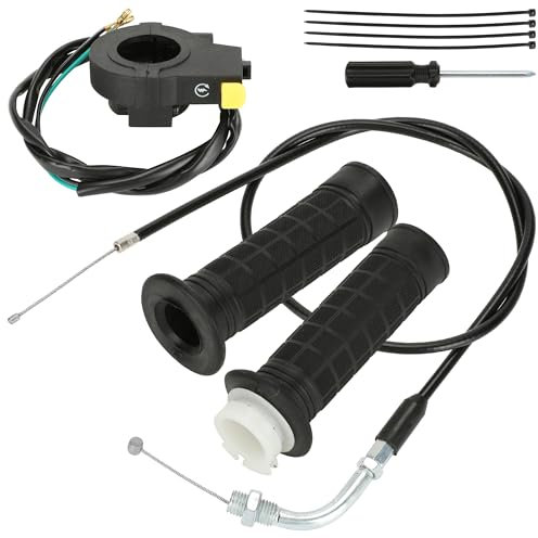 YOXUFA Throttle Cable Assembly Twist Throttle Handle Grip Kit for 2 Stroke Engine 80cc 100cc 49cc 50cc Gas Motor Motorized Bicycle Bike Parts with 7/8 22mm Handlebar, YO-BT-22MM