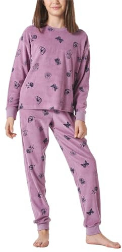 Schiesser Mädchen Schlafanzug Warme Qualitäten Frottee - Fleece Sweat Größe 140 Bis 176 Pyjamaset, Mauve_181978, 176 EU