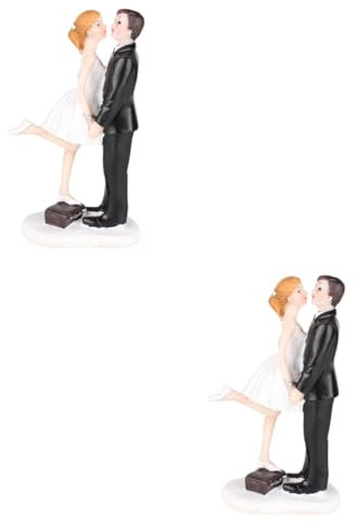 SAFIGLE 2pcs Fairy Cake Topper Resin Adornment Wedding Cake Decorations Love Figurines Diy Baking Topper
