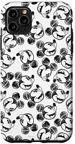 iPhone 11 Pro Max Disney Mickey Mouse Black and White Sketch Print Case