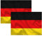 2 Banderas de Alemania, Bandera 90cm x 150cm, Bandera Grande con Trabilla para Mástil y Cordones para Sujetar, Bandera Ligera, Bandera para Deportes, Fútbol, Manifestaciones, Edificios,