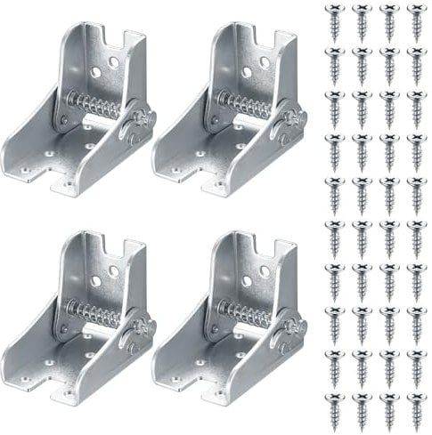 4 Pz Cerniera Pieghevole Autobloccante, Staffe per Tavoli Pieghevoli, Supporto Staffe Cerniere Pieghevoli Autobloccanti a 90 Gradi per Gambe Tavolo Mobili Letti Panche Scaffali Banco da Lavoro