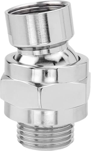 Bestgle Douche Adaptateur Pivotant RéGlable, Rotule Pommeau de Douche, Rotule Pivotante en Laiton Réglable, Universelle G1/2 Chrome, pour Connecter des Pommes de Douche et des Conduites D'eau