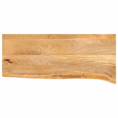 ShGaxin Tischplatte mit Baumkante 70x20x2,5 cm Massivholz Mango, Arbeitsplatte, Holzplatte, Schreibtischplatte, Waschtischplatte, Küchenarbeitsplatte - 370417