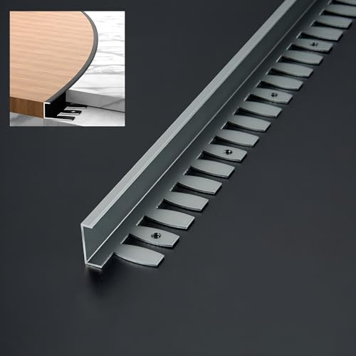 Raouoae Biegbar Abschlussprofil Für Treppen 135cm 2 Stück Eloxiertem Aluminium C-Form Profil Übergangsprofil Abschlussprofil Sicherheit Und Stil Vereint(Grau,Hoch: 5.5mm)