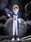 IKALI Astronaut Kostüm Kinder Raum Astronauten Outfit zum Mädchen Jungen Pilot Jumpsuit mit Hut, Handschuh, Helm 7-8 Jahre