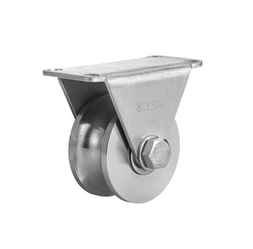 Rollen aus Edelstahl, einziehbare Rollen, schwer, 304 Edelstahl, V-Nut-Schienenrolle, Schiebetorräder, robuste Riemenscheibe, sanftes Rollen for V-Schienenschiene, rollendes Einfahrtstor (2 Zoll)(2 in