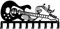 SUPERDANT Note di Chitarra Portachiavi In Metallo Chitarra Decorativo 10 Ganci Nero Portachiavi Organizer Ganci Da Parete Decorazione Da Parete per Cucina Portachiavi