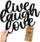 Live Laugh Love Schriftzug - Deko Wand Schild - Wohnzimmer Dekoration - Liebe Lebe Lache Wanddeko für zu Hause - Wandsticker - Home Wandkunst - Küche oder Schlafzimmer - Wandschild aus Kunststoff