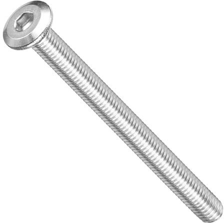 METALLIXITY Flat Head Hex Socket Cap Screws Bolts(M5-0.8x60) 30Pcs, 304 Stainless Steel Hex Socket Furniture Bolts Screws - for Furniture Woodworking Project, Silver Tone