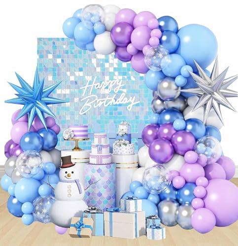Geburtstags Snowman Luftballons Schneemann Geburtstags Dekoration Blau Lila Weiß Party Luftballons hemen Geburtstagsparty Dekoration