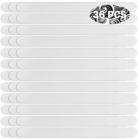 REMMUSSS Pegatinas Antideslizantes para Ducha, 36 Piezas Pegatinas Antideslizantes Bañera, Antideslizante Ducha, Calcomanías de Seguridad para Bañera, Ducha, Escaleras (Transparente，2 * 20CM)