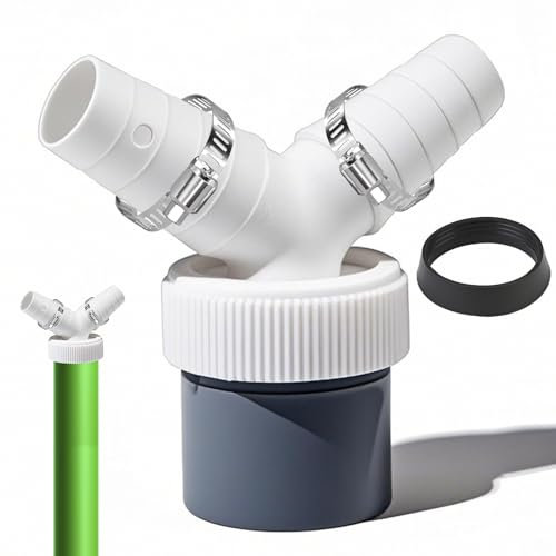 Adaptador de desagüe de lavadora de doble conexión Y 1 1/4 pulgadas, adaptador de desagüe para fregadero con entrada de 18 – 24 mm y salida de 40 mm, adecuado para dos dispositivos, adaptador de