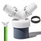 Adaptador de desagüe de lavadora de doble conexión Y 1 1/4 pulgadas, adaptador de desagüe para fregadero con entrada de 18 – 24 mm y salida de 40 mm, adecuado para dos dispositivos, adaptador de