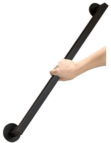 Metall Handlauf Treppengeländer und Handläufe Wandhalterung Rutschfest Sicherheit Treppengeländer Außen Innen Industrielle Rohr Handlauf, Schwarz (12ft/360cm)