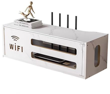 EDXTNKQC Wall Mounted WiFi Box Hider,WiFi Wireless Router Storage Box,Basket for Hiding Router,for Office and Home(A)