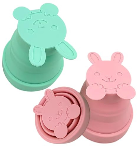 Bicchiere Pieghevole da Viaggio,2 Pezzi,170ml,Bicchiere Portatile Pieghevole da Viaggio,per Viaggi Picnic Sport Campeggio Ecc