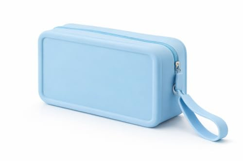 El Rey Pelayo Neceser de Viaje, Gimnasio, Playa de Silicona Impermeable Antifugas – Bolsa para Líquidos de Cabina (Avión) – Flexible y Resistente para Cosméticos y Aseo 9.3x7x18.3cm (Azul)