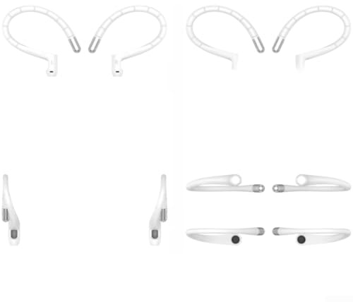 Linhexis Silikon-Ohrhaken mit Umhängeband für AirPods Pro 2/Pro/3/1/2/4, Anti-Verlust-Memory-Draht, Sportzubehör (weiß)