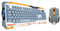 Dragon War - Sencaic – Halbmechanische RGB/QWERTY Combo Gaming Tastatur + RGB Wired Gaming Mouse (weiß/orange)