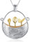 ✦ Geschenke für Frauen ✦Springlight Kette für Damen S925 Sterling Silber Kette mit Anhänger Mein Kleiner Garten Design Anhänger,Handgemachte Schmuck Personalisierte Geschenk für Sie.（Gold）