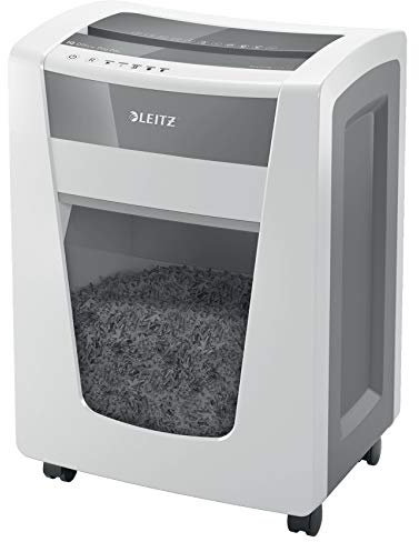 Leitz IQ Office Pro Aktenvernichter CH, Mikroschnitt, Sicherheitsstufe P5+, 7 Blatt Kapazität, 30L Abfallbehälter, mit Schweizer Netzstecker, Weiß, 80042000