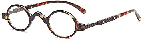VEVESMUNDO Lesebrillen Herren Damen Retro Runde Klassische Vollrandbrille Arbeitsplatzbrille Vintage Klar Lesehilfe Sehhilfe Brillen mit Sehstärke (1 Stück Schildpatt Lesebrille, 2.5)