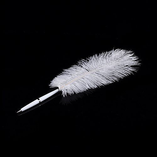 2 Farben Federstift Vintage Strauß Feder Quill Pen Federstift Straußenfeder Federstift Kinder Feder Stift Silber Hochzeit Quill Unterzeichnung Kugelschreiber Schreibfeder