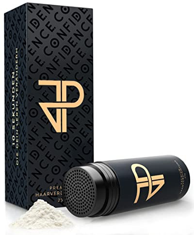 JP Confidence - Premium Streuhaar zur Haarverdichtung - Friseurqualität - 100% natürlich - Authentischer Look - für Männer & Frauen - Weiß