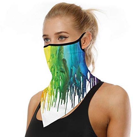riou Face Shield Multifunktionstuch Motorrad Mundschutz Halstuch Bandana Schlauchschal für Damen Herren (Neu A)