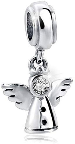 MariaFonte Breloque Charm New 2025 Ange Gardien Pendentif Original Charming Bead Argent 925 Coeur Maman Compatible Rose Porte-bonheur Famille Noël Femme Bracelet Fille Bracelet Set Infini Dad