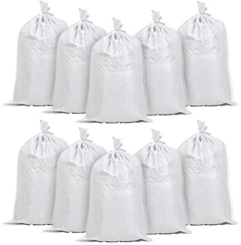 NA 10 Stück Hochwasser Sandsäcke mit Band PP THW Feuerwehr Hochwassersäcke Sandsack