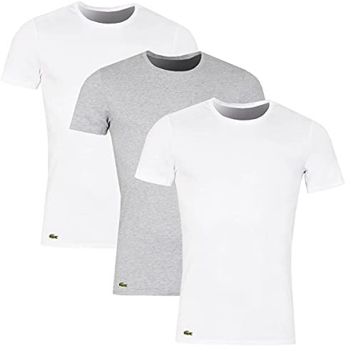 Lacoste Herren T-Shirt Rundhals TH3321, Männer Basic Tshirt,Tee,Regular Fit,Weiß,XL