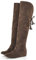 ORANDESIGNE Damen Stiefel Winter Hohe Stiefel Warme Schneeschuhe Pelzstiefel Flache Stiefel Overknee Stiefel A Braun 40 EU