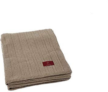 Ritter Decken Strickdecke Estoril aus 100% mulesingfreie Wolle (weich) in 150 x 200 cm (braun) Weiche und warme Wolldecke. Geeignet als hochwertige Kuscheldecke und Tagesdecke.