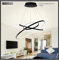 TonHan GmbH LED Pendelleuchte 2130 schwarz 3 Ringe Deckenleuchte Fernbedienung Lichtfarbe/Helligkeit einstellbar dimmbar (2130black 40x60x80cm)