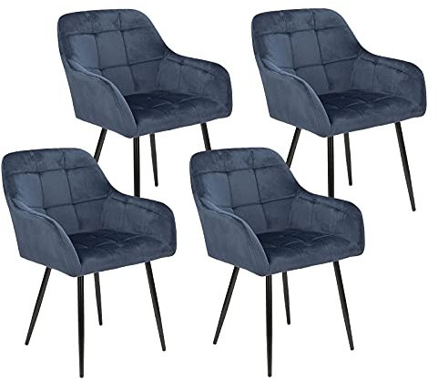 Perfur Casa Sessel Wohnzimmer 4er Set Sessel Mit Rückenlehne Und Metallbeinen, Gepolsterter Stuhl Passend Für Wohnzimmer, Küche, Balkon Und Arbeitszimmer
