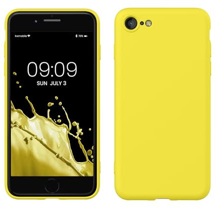kwmobile Handyhülle für iPhone SE 2022 Hülle/iPhone SE 2020 / iPhone 8 / iPhone 7, für iPhone SE Hülle - Schutzhülle für kabelloses Laden - Case in Strahlend Gelb