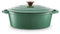 Barbary & Oak BO800252GRN Oval Cast Iron Casserole Dish with Durable Enamel Interior, 29cm, Verdigris Green