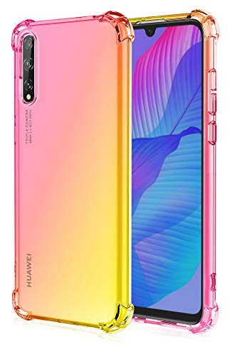 HUANGTAOLI Cover per Huawei P smart S, Custodia in Morbida Silicone Protettiva Bumper Colorato Cover per Huawei P smart S