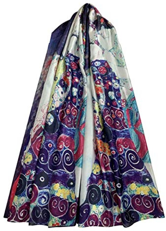 GFM® Seidenmischung Malkunst basierter Schal (VSLK-Klimt – Die Jungfrauen)