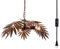 Newrays Lámpara de araña de hojas de coco tropical ajustable vintage Lámparas de árbol rústico Sala de estar Comedor Dormitorio Cocina Accesorio de iluminación colgante, enchufar