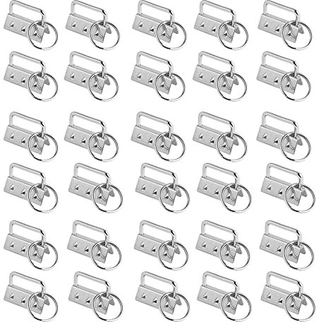 Niaciswe Schlüsselband Rohlinge 30 Stück Klemmschließeanhänger 32mm Schlüsselanhänger Verschluss Schlüsselanhänger Hardware Klemmschließeanhänger Schlüsselring DIY Schlüsselringen zur Herstellung