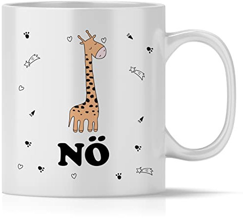 mindmonkeys® Tasse mit Spruch Noe Giraffe für Büro Arbeit Kollegen Freund Freundin Geschenk Geschnekidee zum Geburtstag Vatertag Keramik 300 ml