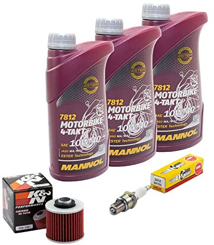 Wartungspaket Öl 3L + Ölfilter + Zündkerze für Yamaha XT 500 XT500 1U6 Baujahr 1976-1989